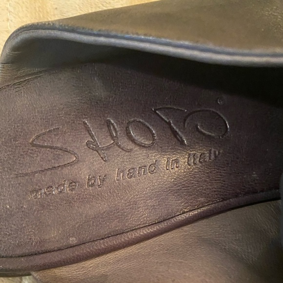 🔥RARE🔥Shoto Bow Slide Leather Grey/Brown Size IT 37 US 6.5/7 - Picture 5 of 10